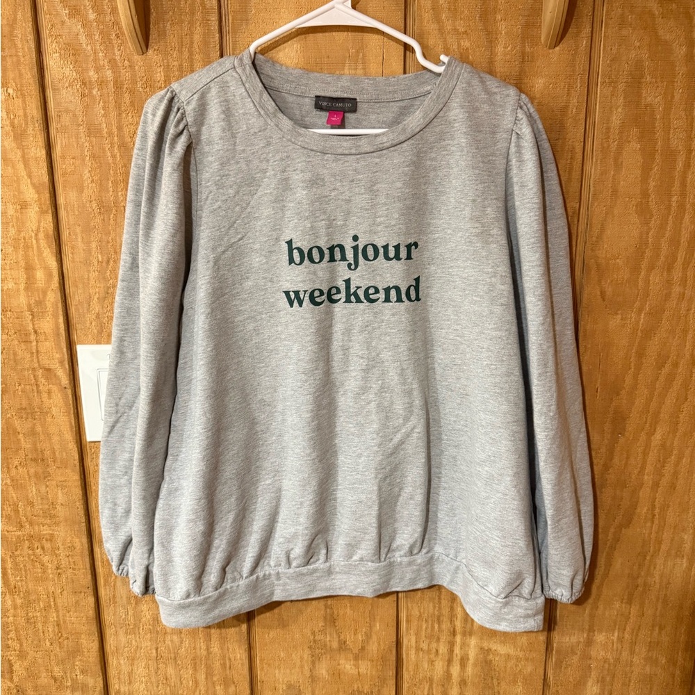 Vince Camuto Gray Sweatshirt - Picture 2 of 6